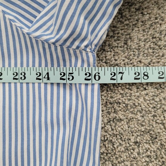 GAP Ladies Blue & White Striped Shirt Dress XXL- with Bell Sleeves - Picture 8 of 12